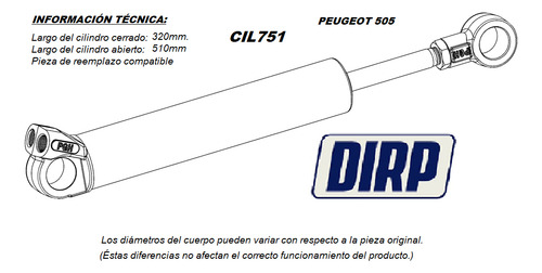 Cilindro Para Caja De Dirección Hidráulica Peugeot 505