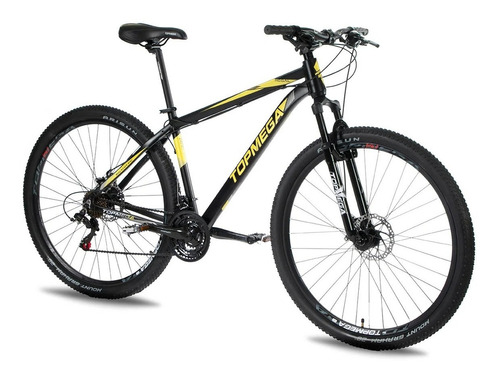 Mountain bike TopMega Regal R29 L 21v frenos de disco mecánico cambios Sensah MX7 color amarillo  