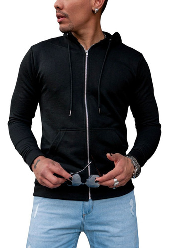 Campera Hombre Capucha Slim Fit Hoodie Buzo Canguro