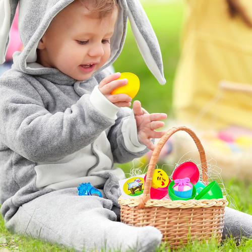 Paquete De 100 Huevos De Pascua De Plástico Con Juguetes En