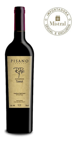 Vinho Tinto Rpf Tannat 2018 Pisano 750ml