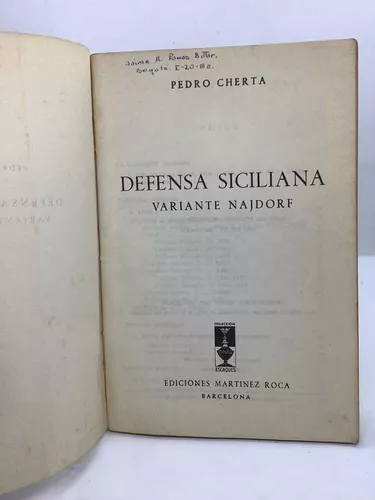 Defensa siciliana. Variante Najdorf - (MI TIENDA DE LIBROS)