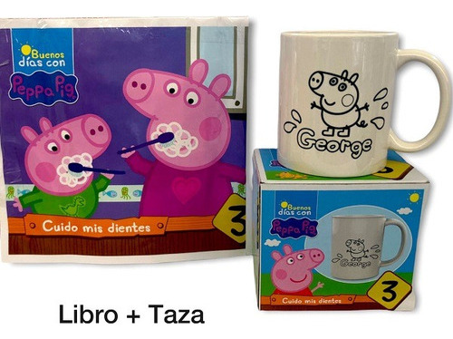 Peppa Pig Cuido Mis Dientes Libro + Taza (para Colorear) 