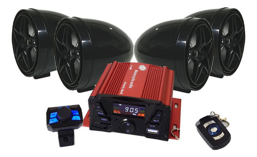 Amplificador Bluetooth Antirrobo De 4 Canales Utv, Sistema .