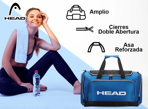 Imagen 4 de 10 de Bolso Head Gimnasio Deportivo Urbano Reforzado Tira Llavero