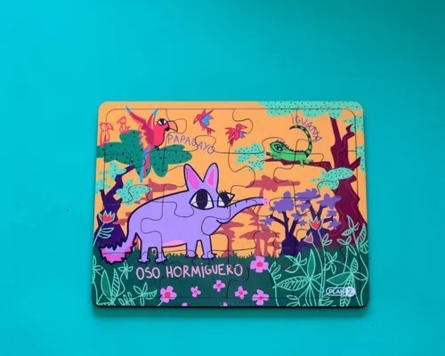 Puzzle Rompecabezas Oso Hormiguero Madera Encastre 24pz