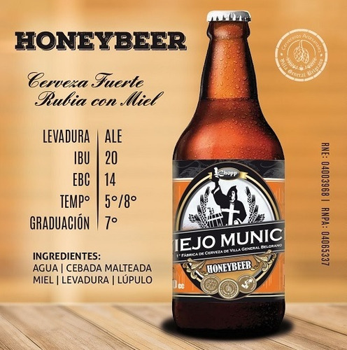 Cerveza Viejo Múnich 6x500cm3 Artesanal + Maní X500gr Regalo