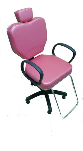 Poltrona Cadeira Para Salão Cabeleireiro Maquiagem Pink