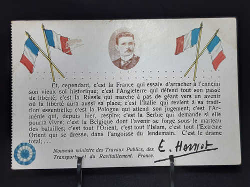 Carta Postal Argentina-francia Patriotique Antigua Única 20