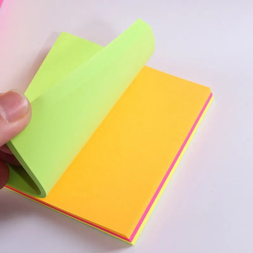 Bloco Sticky Notes Color Neon Memo Tip 1200 H 7,6 X 7,6 Cm