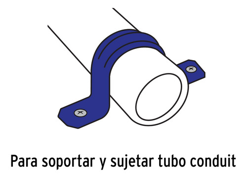 Bolsa C/5 Abrazaderas 2' Tipo Omega P/tubo, Volteck 46032