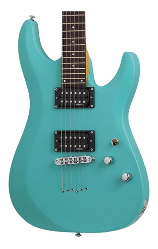 Schecter C-6 Deluxe Guitarra Eléctrica Aqua Satin Color Cian Material Del Diapasón Maple