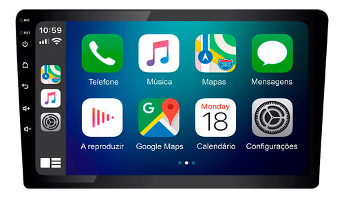 Multimídia Mp5 Rs908br Prime Apple Carplay Tela 9 Polegadas