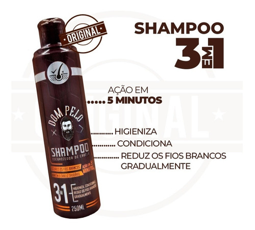 Shampoo Grisalho Desamarelador Escurece Cabelo E Barba Pro+
