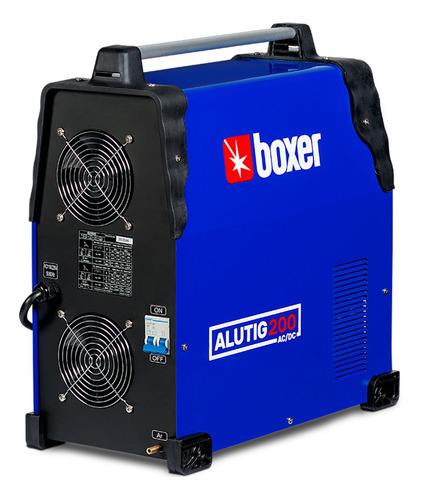 Máquina de solda inverter Boxer AluTIG 200 AC/DC azul e preta 60Hz 110V/220V