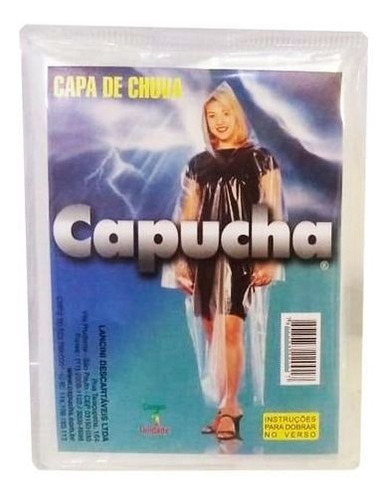 Capa De Chuva Descartável Transparente - Capucha (10 Unid)