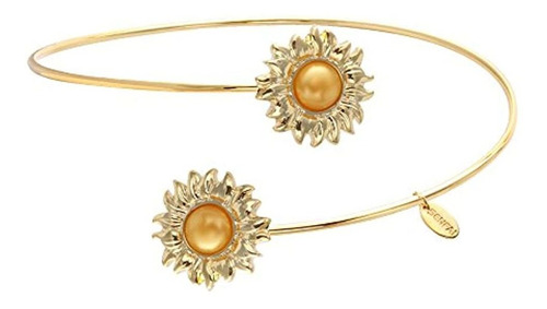 Senfai Pulsera De Girasol Abierta Brazalete Hermosa Joyería