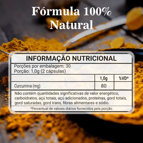 Cúrcuma 60 Cápsulas Duom Sem Sabor