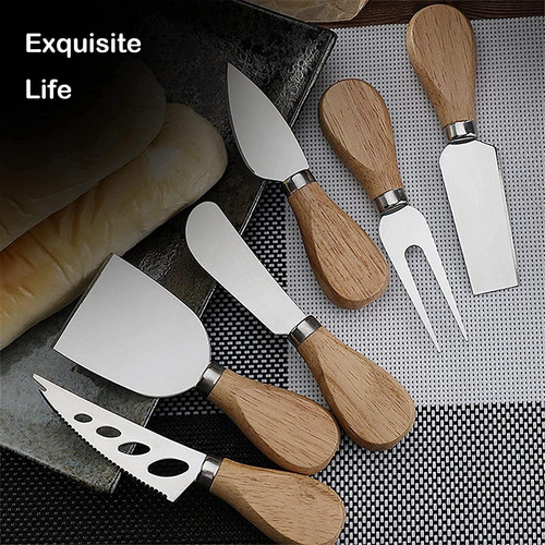 Linwnil Juego De Cuchillos De Queso, 6 Cuchillos Esparcidore
