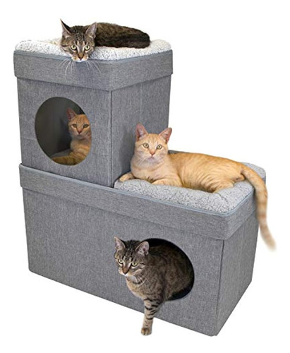 Condominio Grande Apilable Para Gatos Kitty City, Cubo Para 