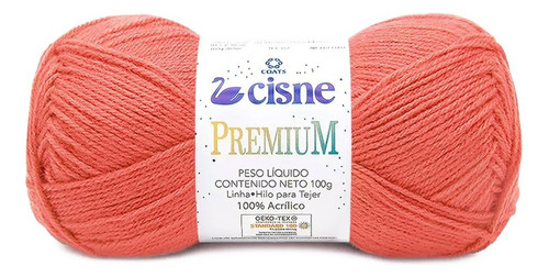 Fio Cisne Premium 100g 280mts Tex 357 100% Acrílico Crochê Cor 01022- Coral