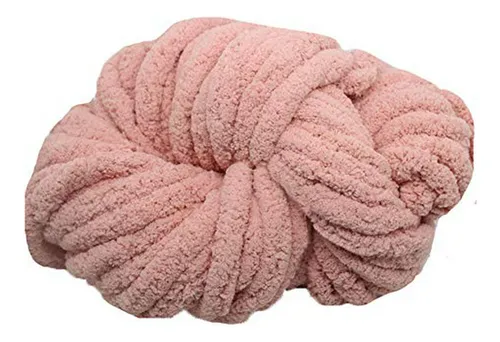 8 Oz Hilo Grueso De Chenille Rosa Para Tejer A Mano - Ideal