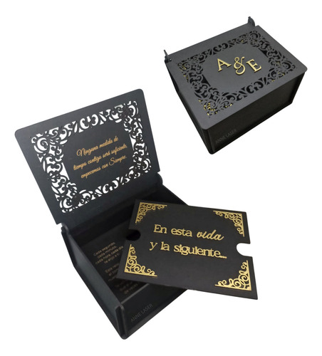 Caja Reloj Boda Compromiso Letras En Relieve 3d Classic