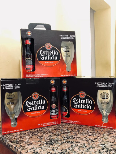 Kit Estrella Galicia 6 Cervezas 330ml. Más Copa 