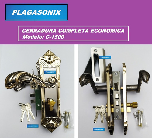 Imagen 3 de 10 de Cerradura Embutir Especial Completa C-1500 Europ. Economica