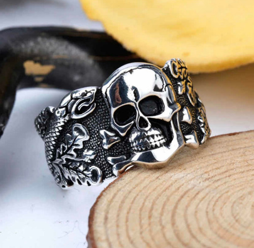 Anillo Calavera Plata 925 Numero 10 Punk Rock