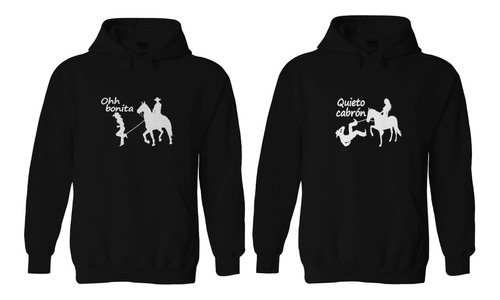 Par De Sudaderas Unisex Quietos Vaqueros Con Caballos