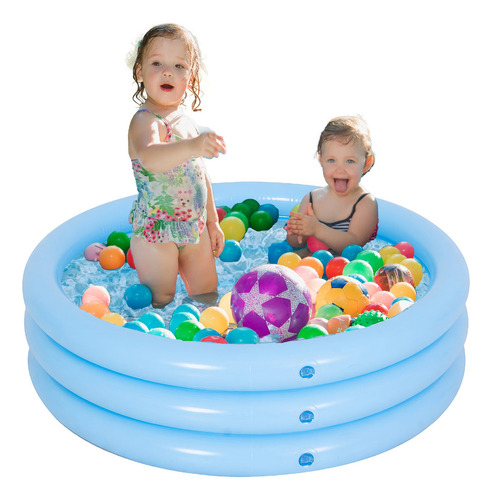 Piscina Inflable Redonda Para Niños 70 X 20 Cm Color Celeste