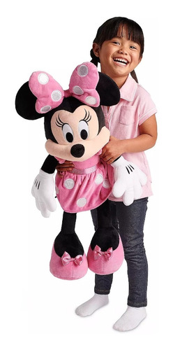 Pelúcia Original Disney Store Minnie Vestido Rosa Grande