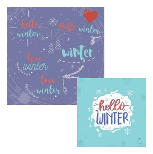 Papel Cardstock Scrapbook Chegou Inverno Hello Winter