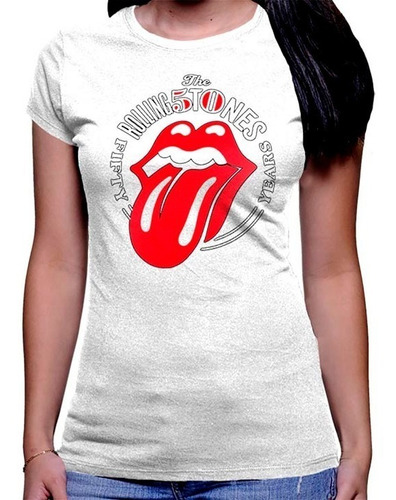 Camiseta Premium Dtg Rock Estampada Rolling Stones