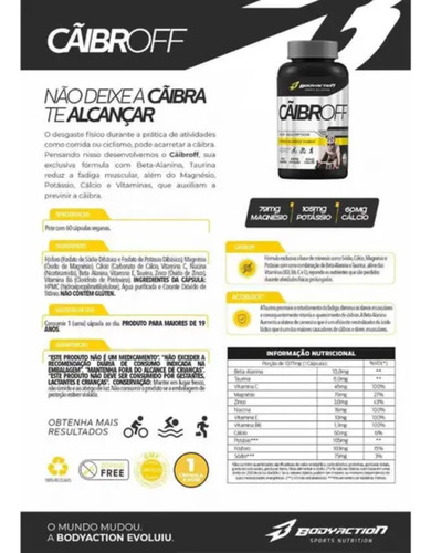 Cãibroff 60 Cápsulas (previne Cãibras) - Bodyaction