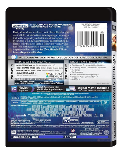 The Greatest Showman / El Gran Showman 4k + Blu-ray