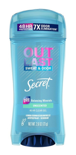 Secret Desodorante Antitranspirante Gel Outlast Sin Perfume