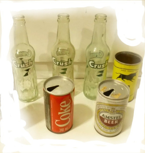 Latas Y Botellas Antiguas Coca,crush,ammstel,biekert