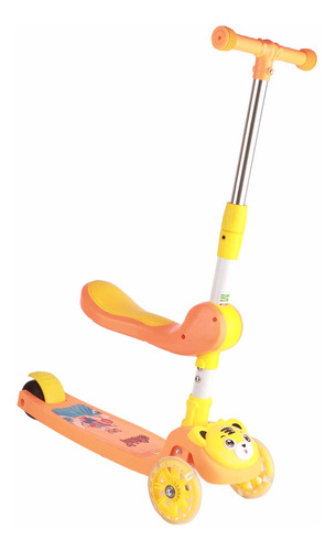 Scooter De 3 Ruedas Plegable Altura Ajustable Luces De Rueda