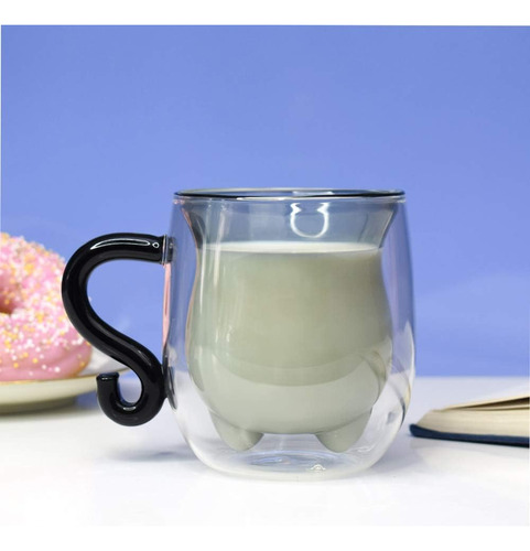 Black Cat Mug Cute Mug With Handle Double Walled Coffee M...