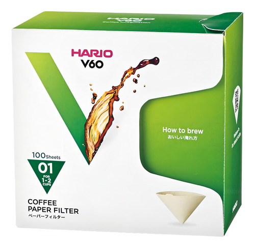 Filtros De Café De Papel V60 Tamaño 01 Caja De 100 Unidades
