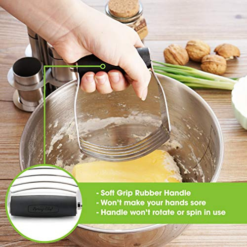 Mezclador Para Masa De Acero Inoxidable Mango Suave Negro