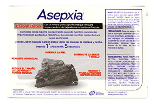 Asepxia Jabón Carbón Detox, Efecto Purificante, Piel Mixta
