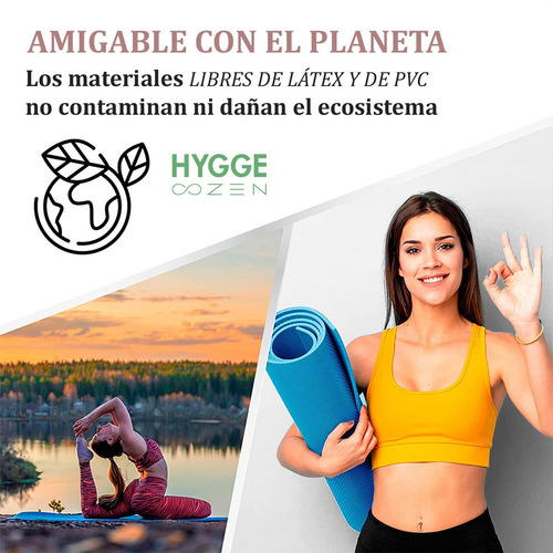 Imagen 4 de 10 de Colchoneta Mat Yoga Fitness Pilates Goma Eva 6mm Con Correa