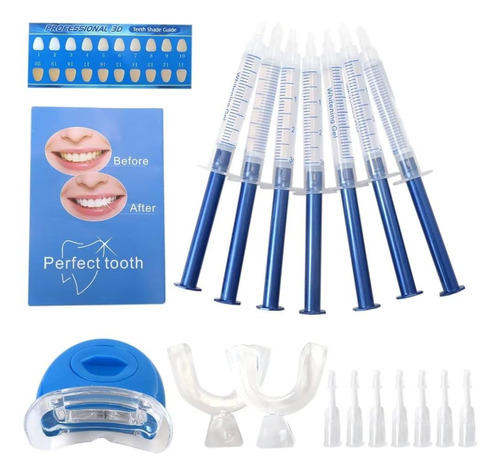 Kit Blanqueador Dientes Blancos Whitening Gel 44% 10 Jeringa