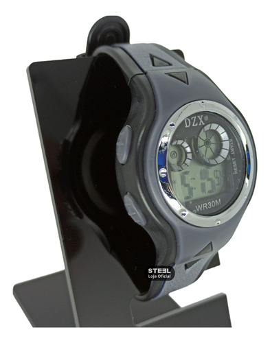 Kit 2 Relógio Digital Led Infantil Menino Menina Masculino Feminino Infanto Juvenil com Luz Alarme Cronômetro Calendário Correia de Silicone Presente dia Das Crianças Cor Cinza Preto