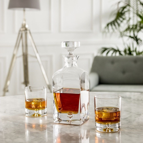 Set De Whisky De Cristal Legend Krosno 1 Botellón + 6 Vasos