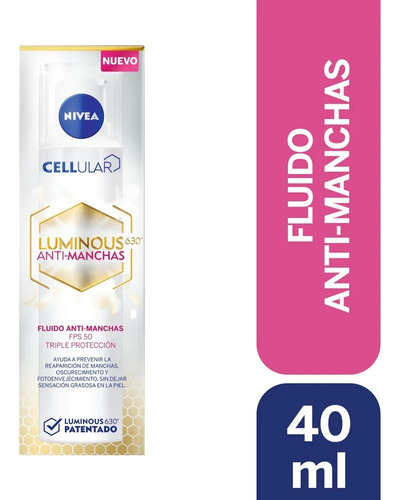 Nivea Cellular Luminous Fluido Antimanchas Fps50 40 Ml