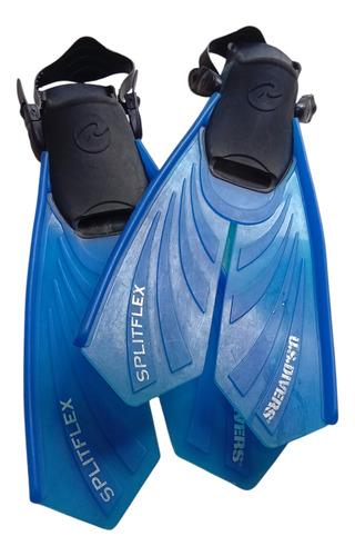 Aletas Usado Divers Splitflex Ajustables 2-8 Mx Buceo Snorke Azul (Usado)